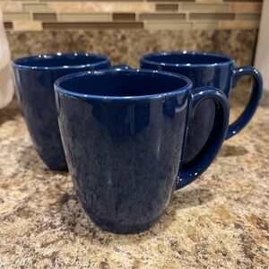 Corelle Stoneware Coffee Mug Set of 3 Blue Cornflower 10 oz.